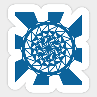 Modern geometric shapes pattern in blue Sticker